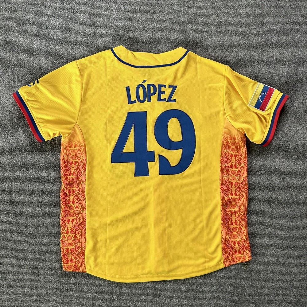 Minnesota Twins Jersey Mens Large Yellow MLB Baseball Cotapaxi Pablo Lopez 49 - Picture 13 of 14